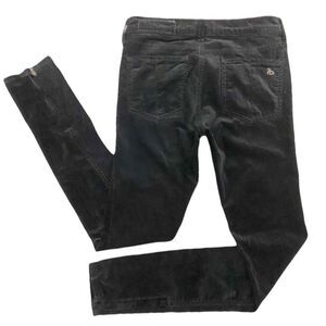 Rag & Bone Black Velvet Zipper Ankle Skinny Fit Jean
